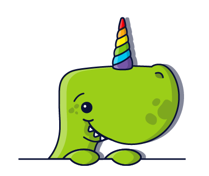 OfferZen dinocorn mascot peeking out