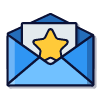 Gold star envelope